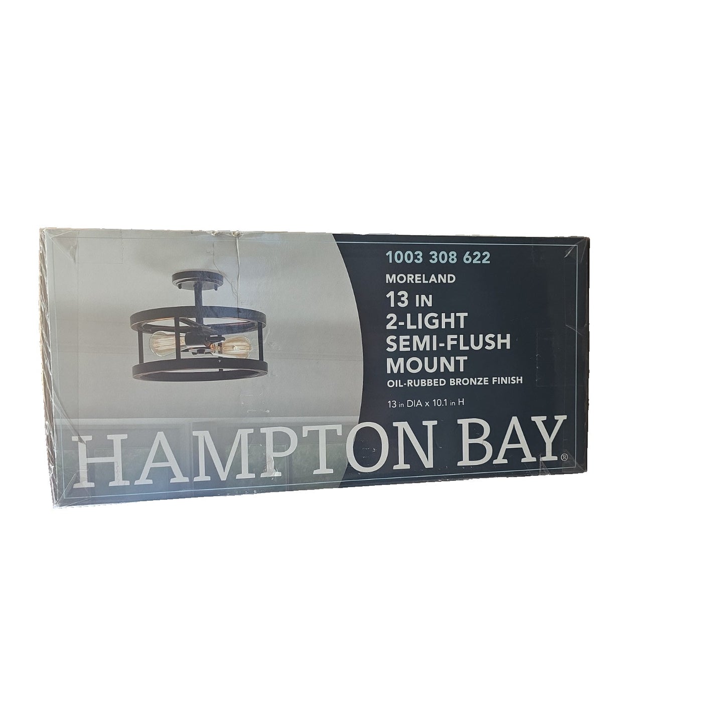 Hampton Bay Moreland 2-Light Oil-Rubbed Bronze Wagon Wheel Chandelier