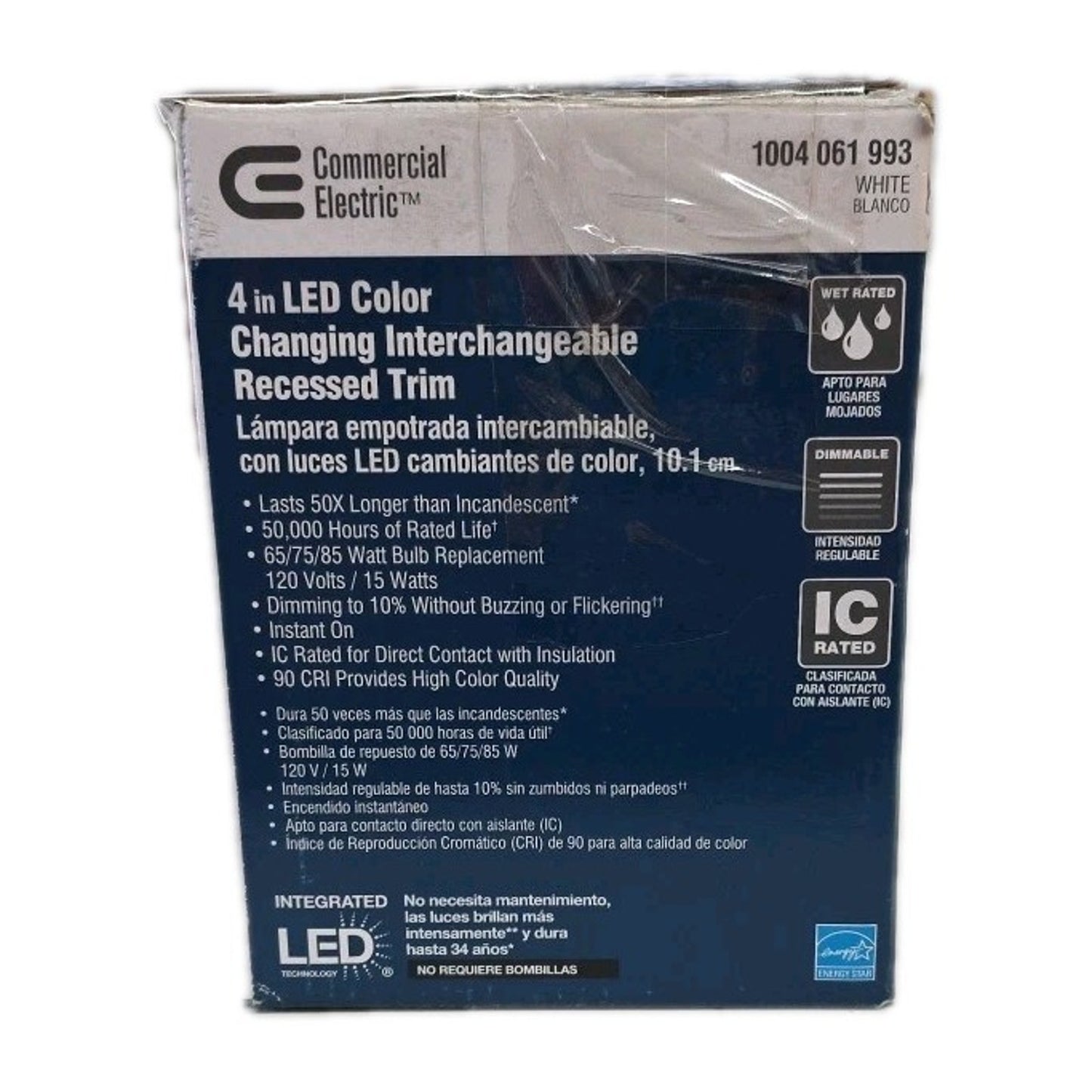 Commercial Electric 4" LED Color Changing Recessed with Interchangeable Trims...