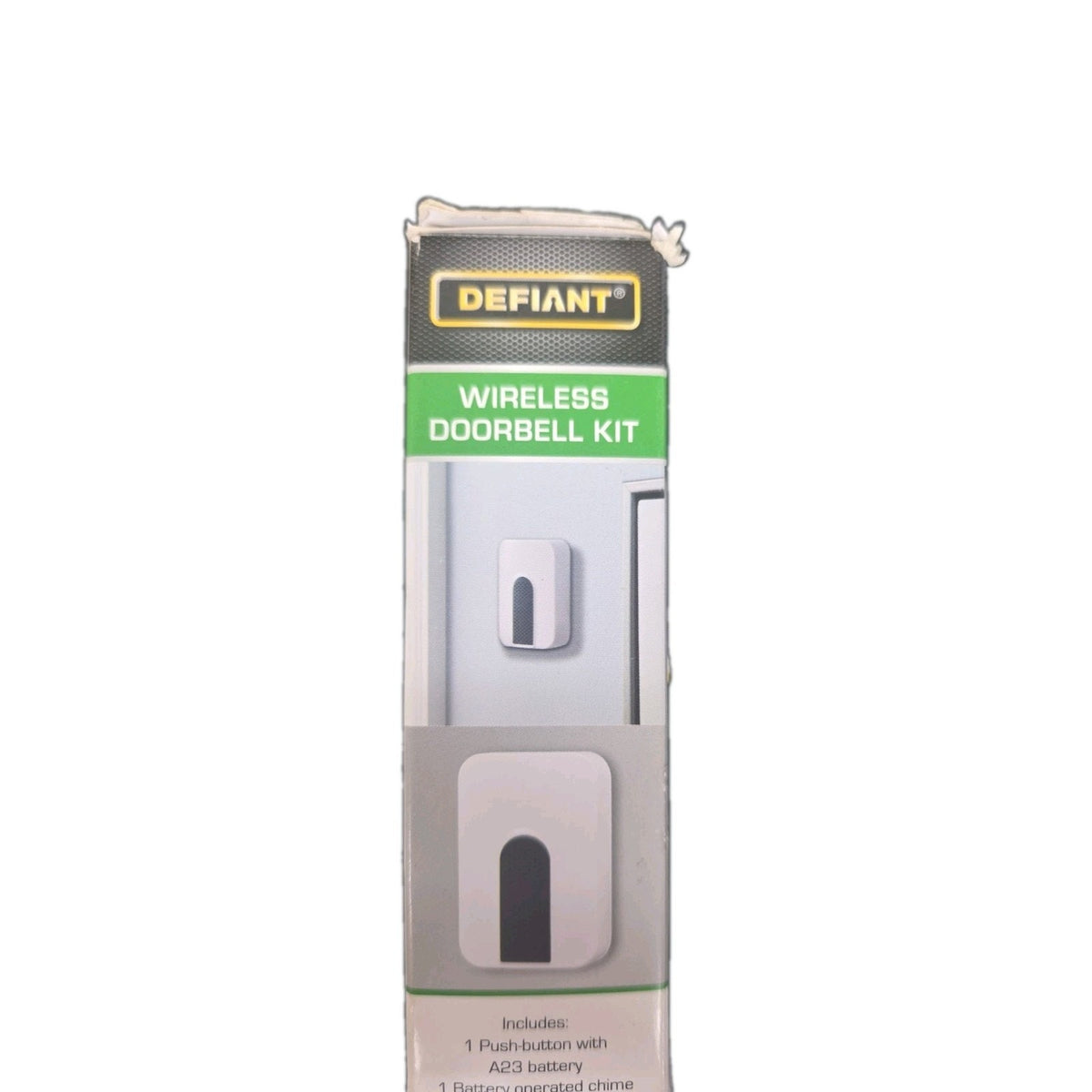 Defiant Wireless Battery Operated Doorbell Kit White Chime Push Button 18000030