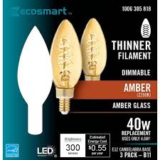 Ecosmart 3 Pack Amber Glass 2200K 40w Replacement .Dimmable