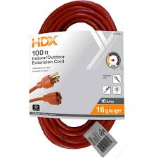 HDX 100 ft. Light Duty Indoor/Outdoor Extension Cord with Multiple Outlet