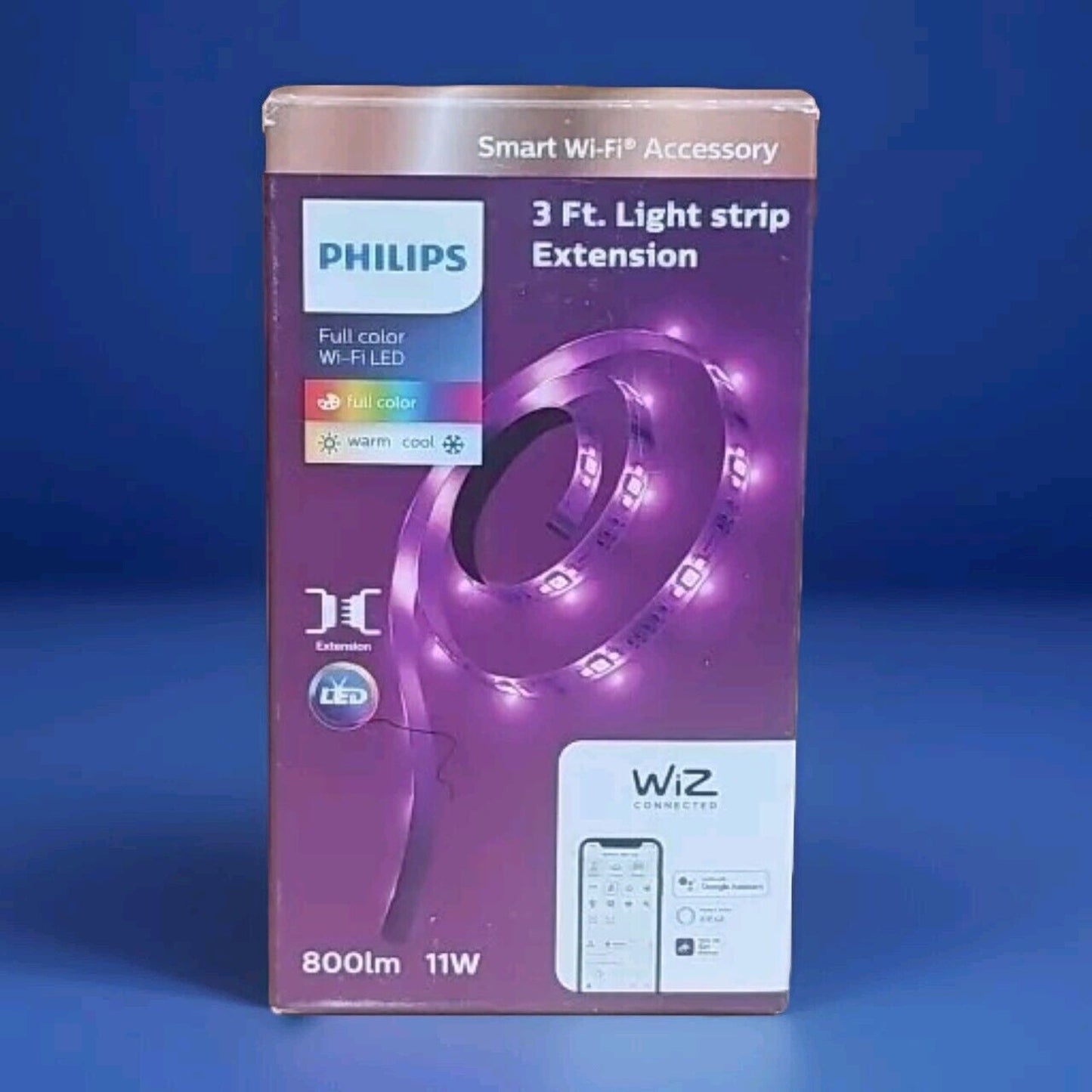Philips LED Smart Wi-Fi Color Changing Light Strip Extension Clear 3-ft