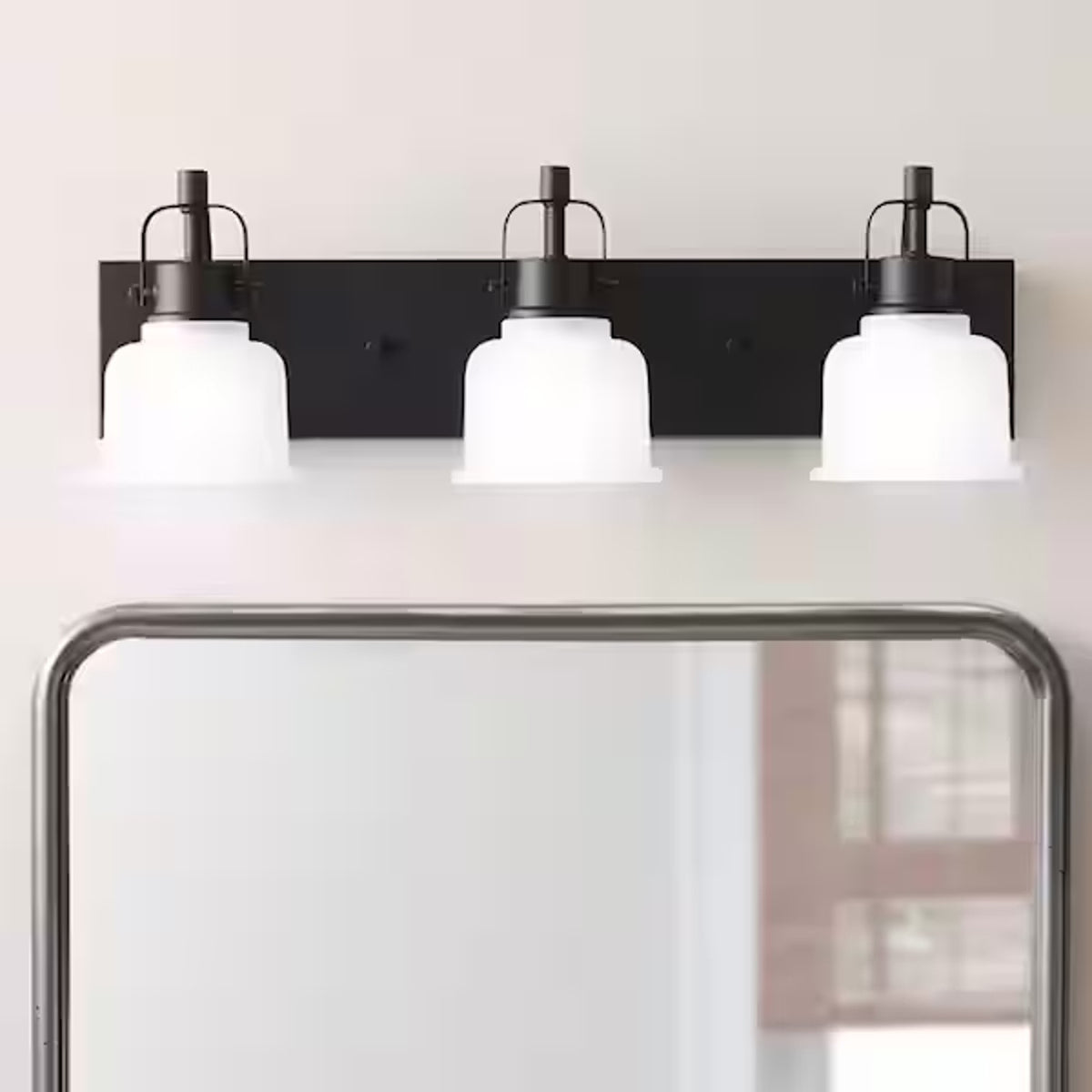 Globe Rockhill 22" 3-Light LED Vanity Light Matte Black Night Light Dimmable