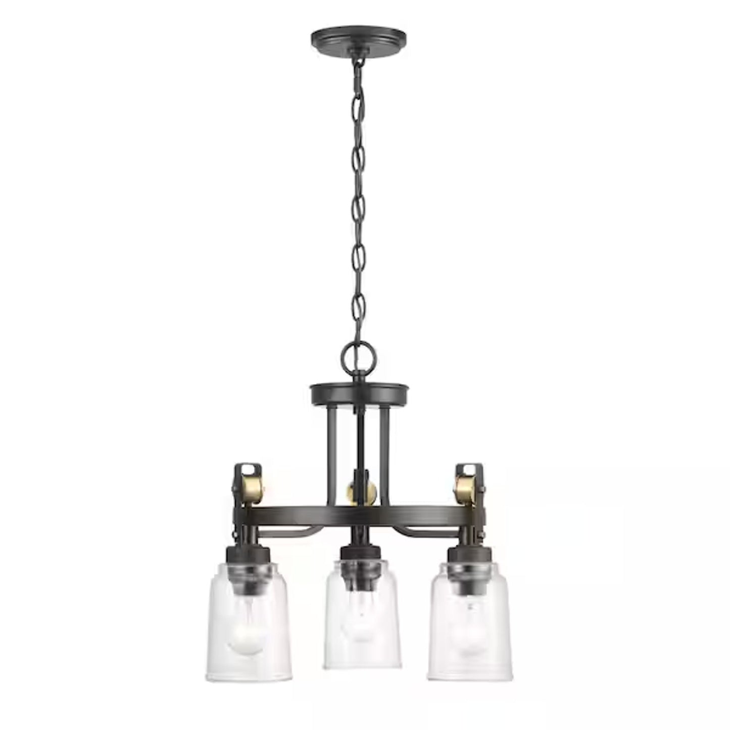 Home Decorators Knollwood 17.5" 3-Light Bronze/Brass Industrial Chandelier