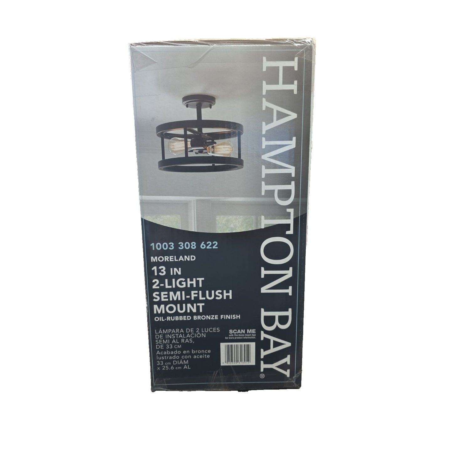 Hampton Bay Moreland 2-Light Oil-Rubbed Bronze Wagon Wheel Chandelier