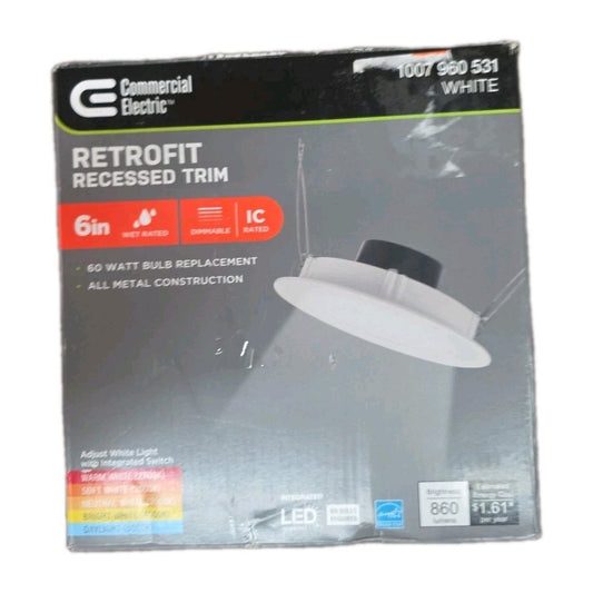 Commercial Electric Integrated LED 6-inch Retro Fit Ultra Slim Selectable Color