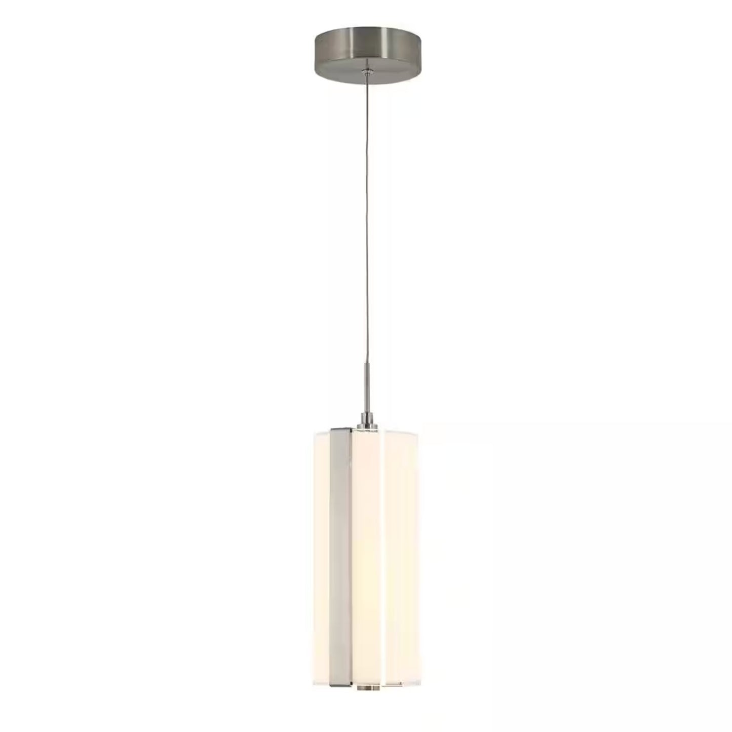 Subway Round 12-Watt 1 Light Chrome Modern Integrated LED Mini Pendant Light