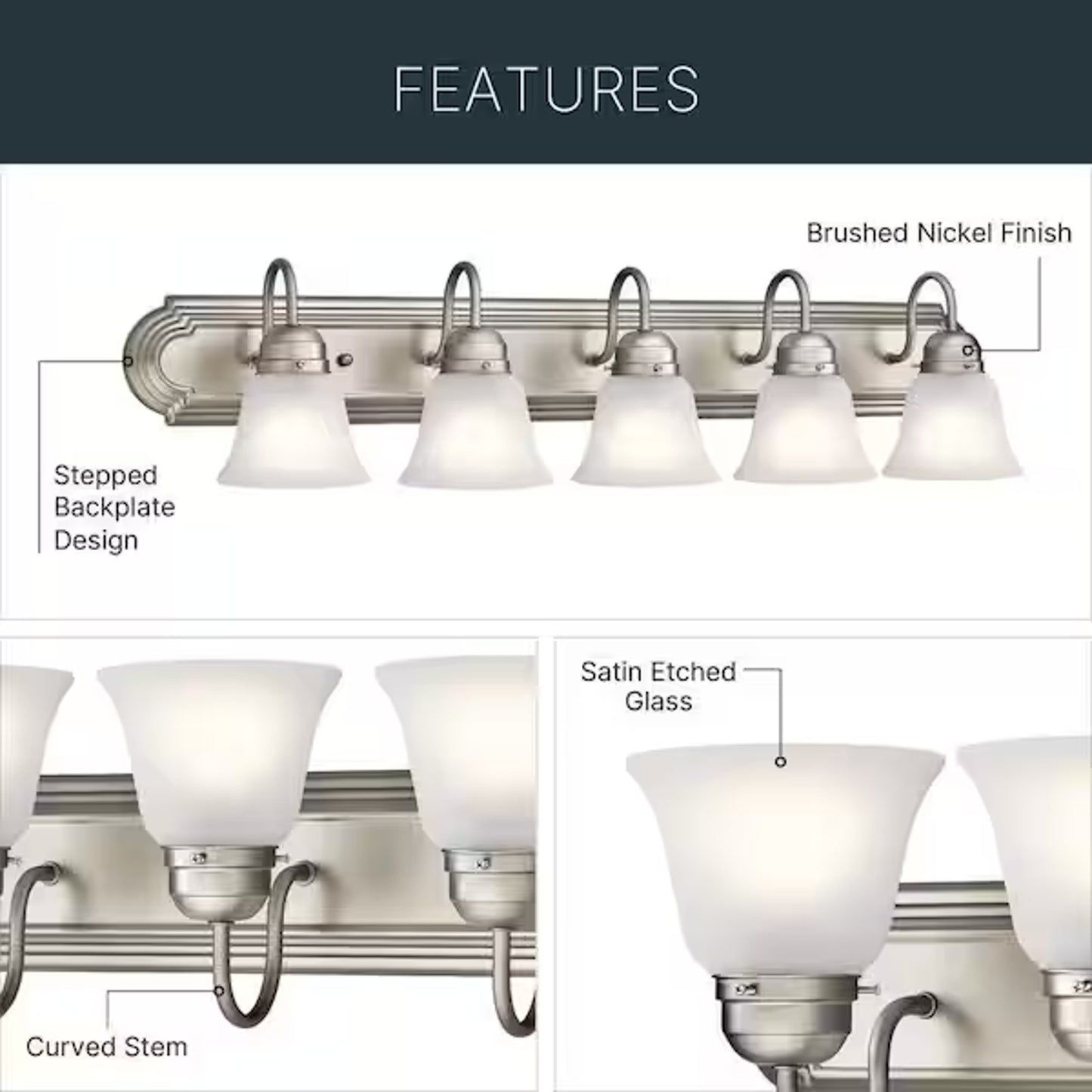 Kichler Independence 30" 4-Light Brushed Nickel Bathroom Vanity Light