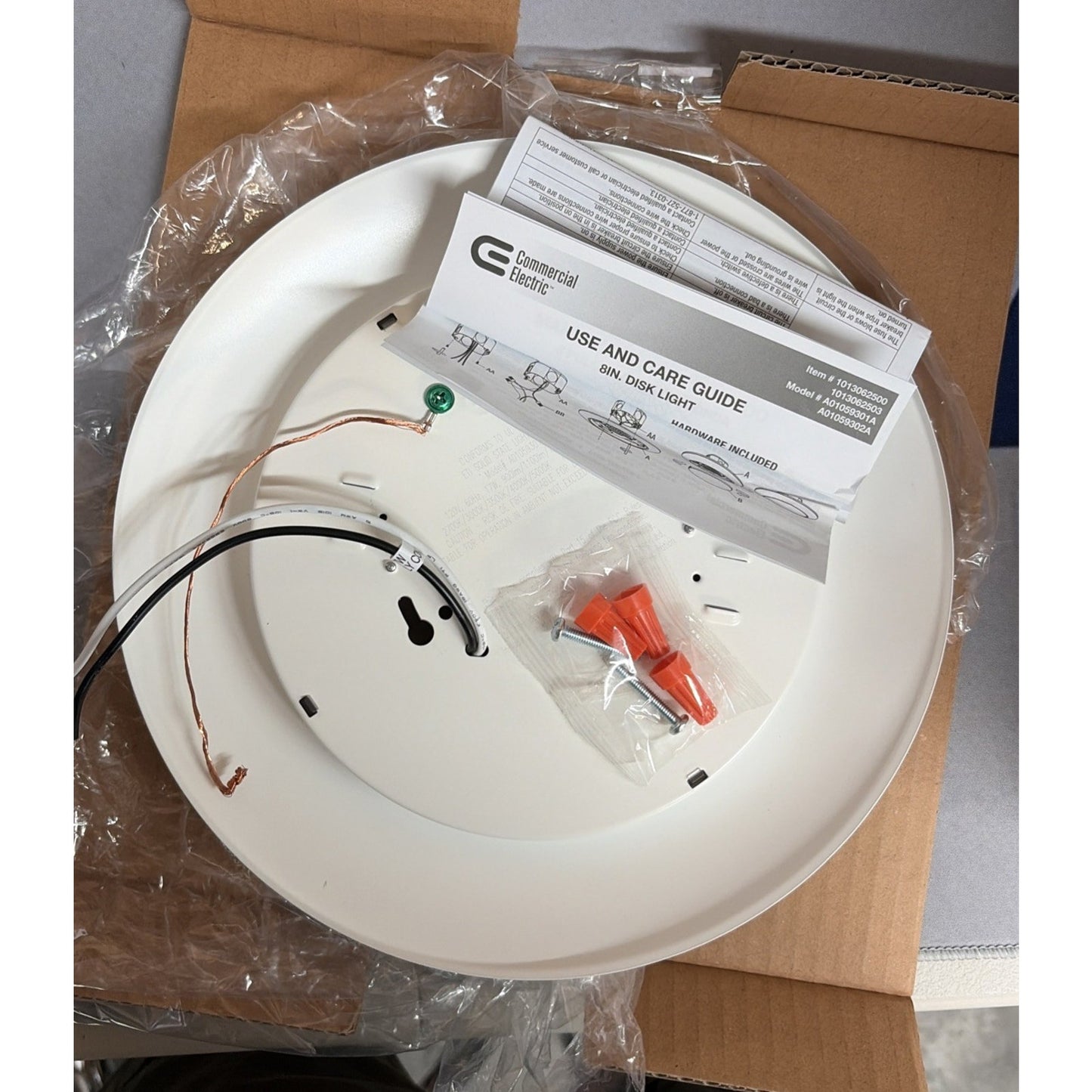 Commercial Electric 8" LED Flush Mount Disk Light 900-1400LM Dimmable White