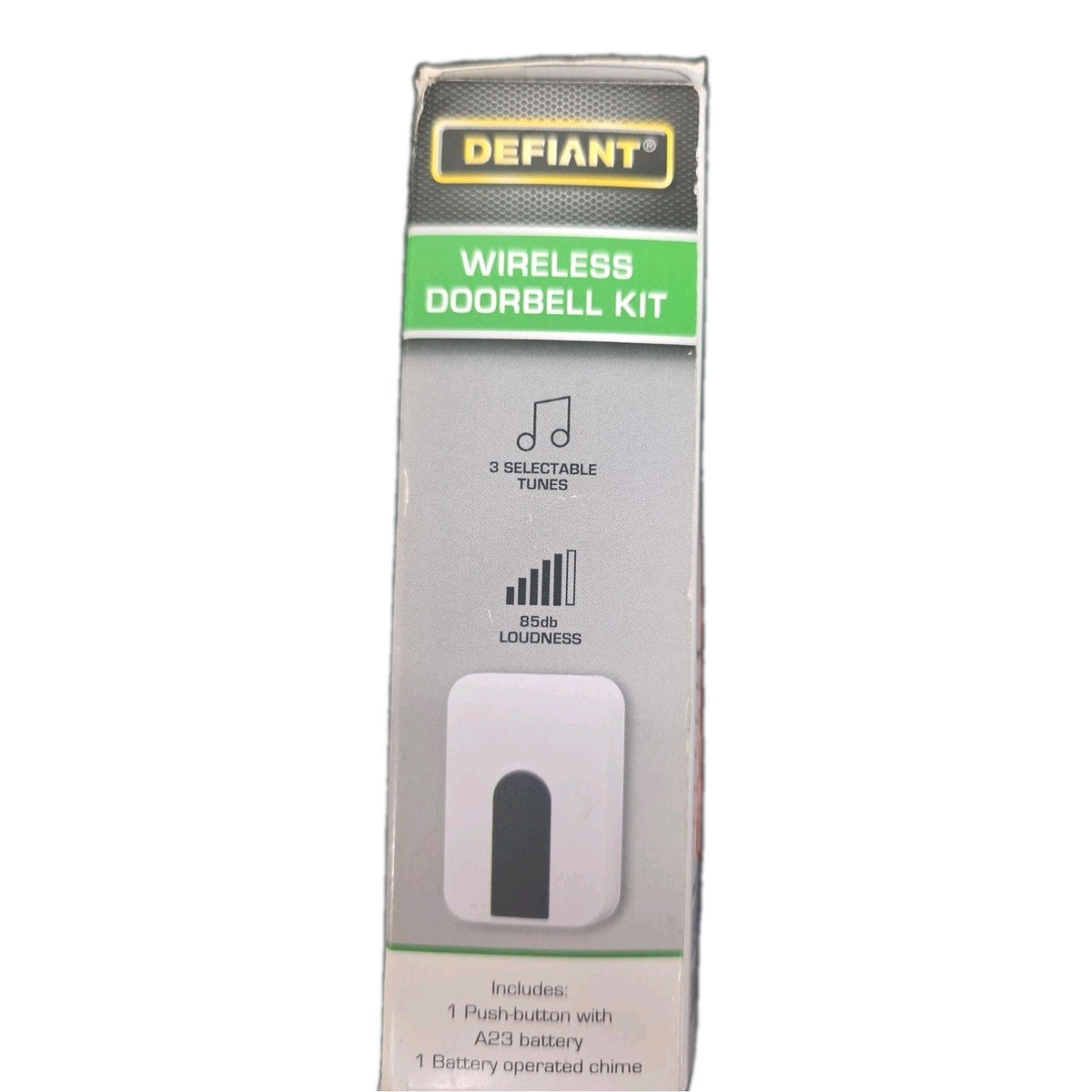 Defiant Wireless Battery Operated Doorbell Kit White Chime Push Button 18000030