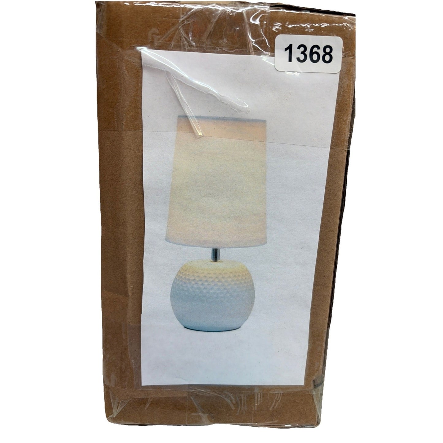 LT2084-WHT Mini Studded Texture Ceramic Bedside Table Lamp, White