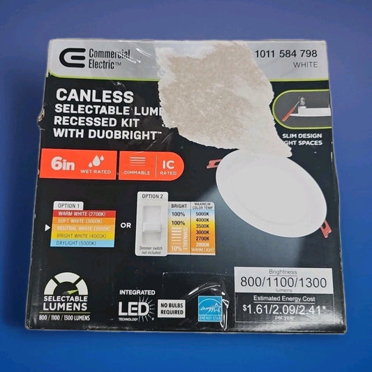 Commercial electric 92290 6 in. LED Integrated Ultraslim Recessed Kit Elite