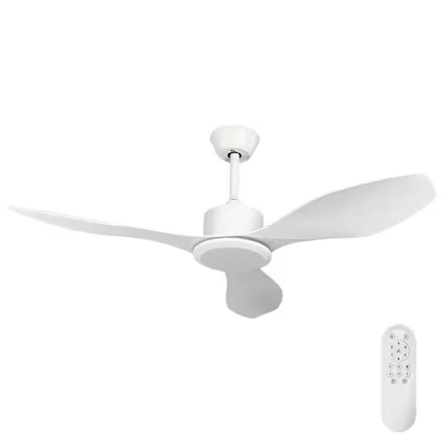 48" Modern Propeller Ceiling Fan 3 White Blades DC Motor Remote No Light