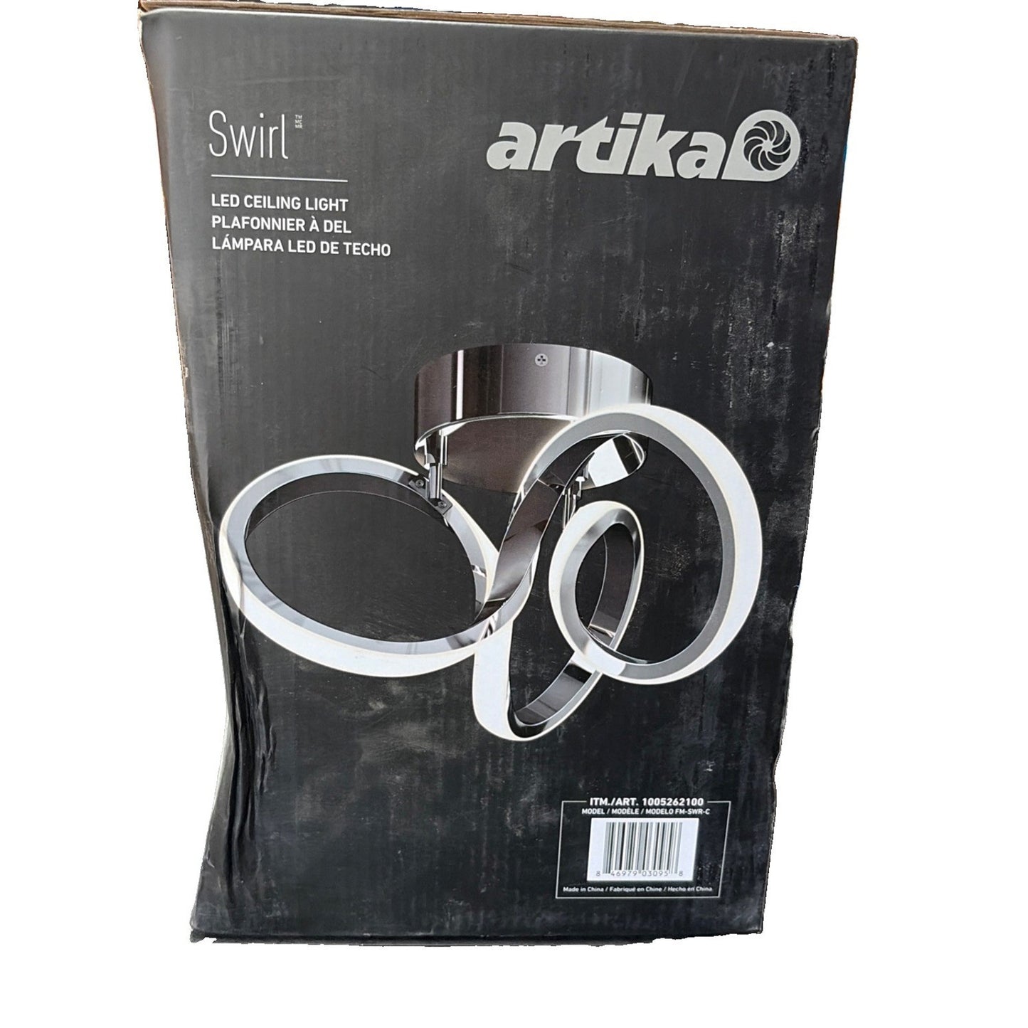Artika Swirl 13 inch Chrome Integrated LED Flush Mount NEW