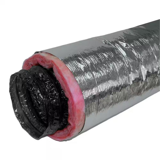 Everbilt 10" x 25' R6 Insulated Flexible HVAC Duct Silver Jacket 13602510E