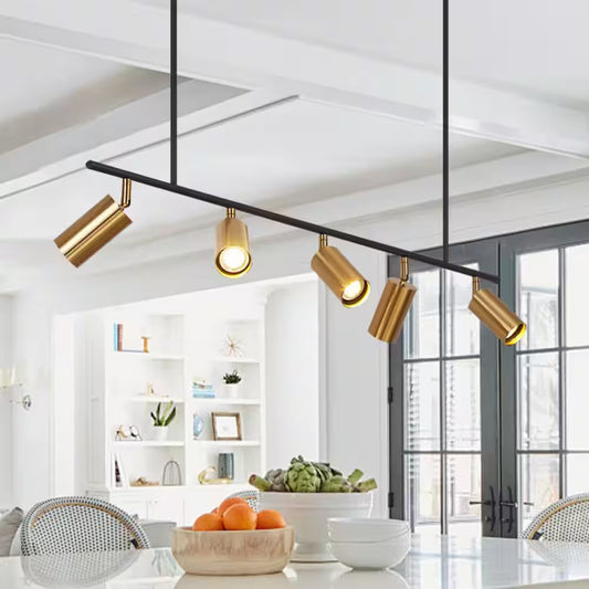 Modern 5-Light Black Gold Flexible Track Lighting Ceiling Spot Fixture