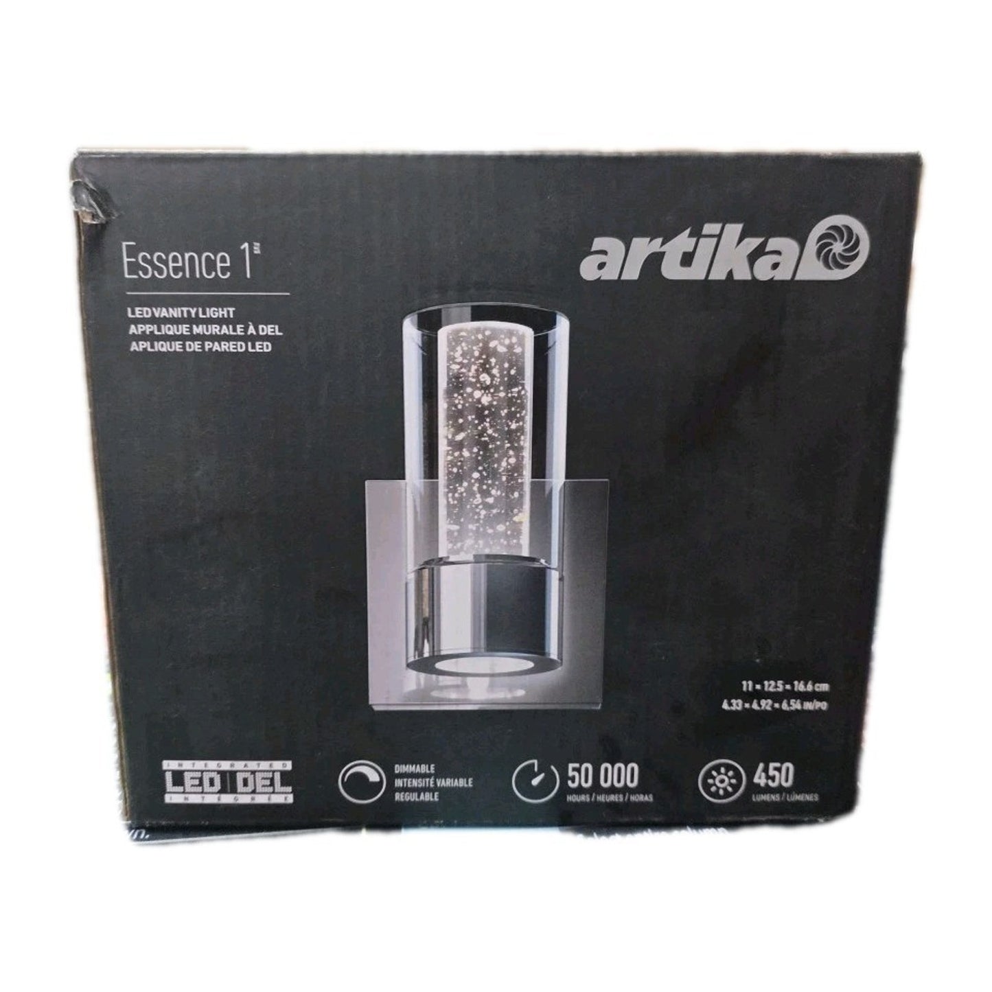 Artika Essence LED Wall Sconce Chrome Bubble Glass Vanity Light Modern VAN1-RT