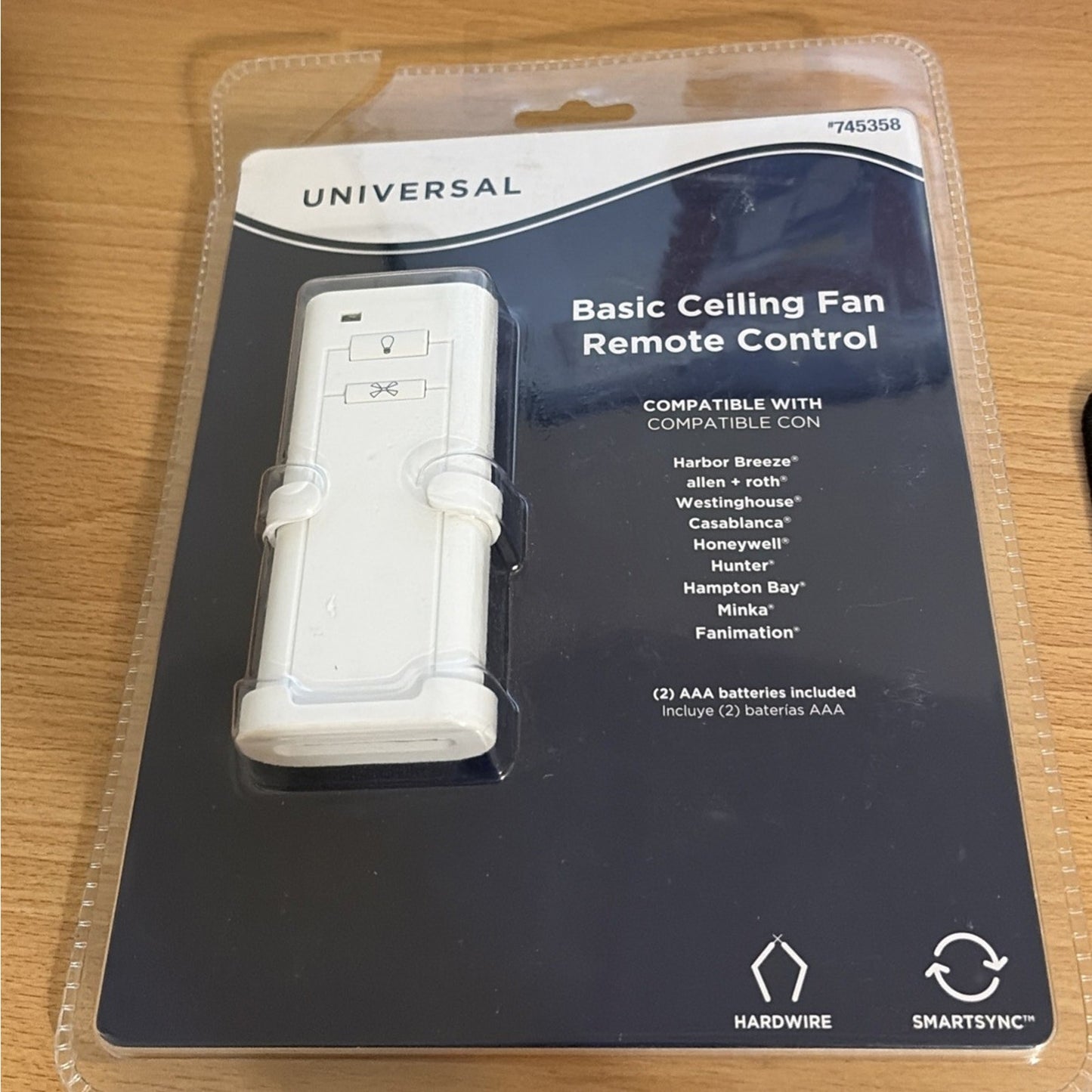 Harbor Breeze 0745358 Universal Ceiling Fan Remote /Receiver Kit Open Box