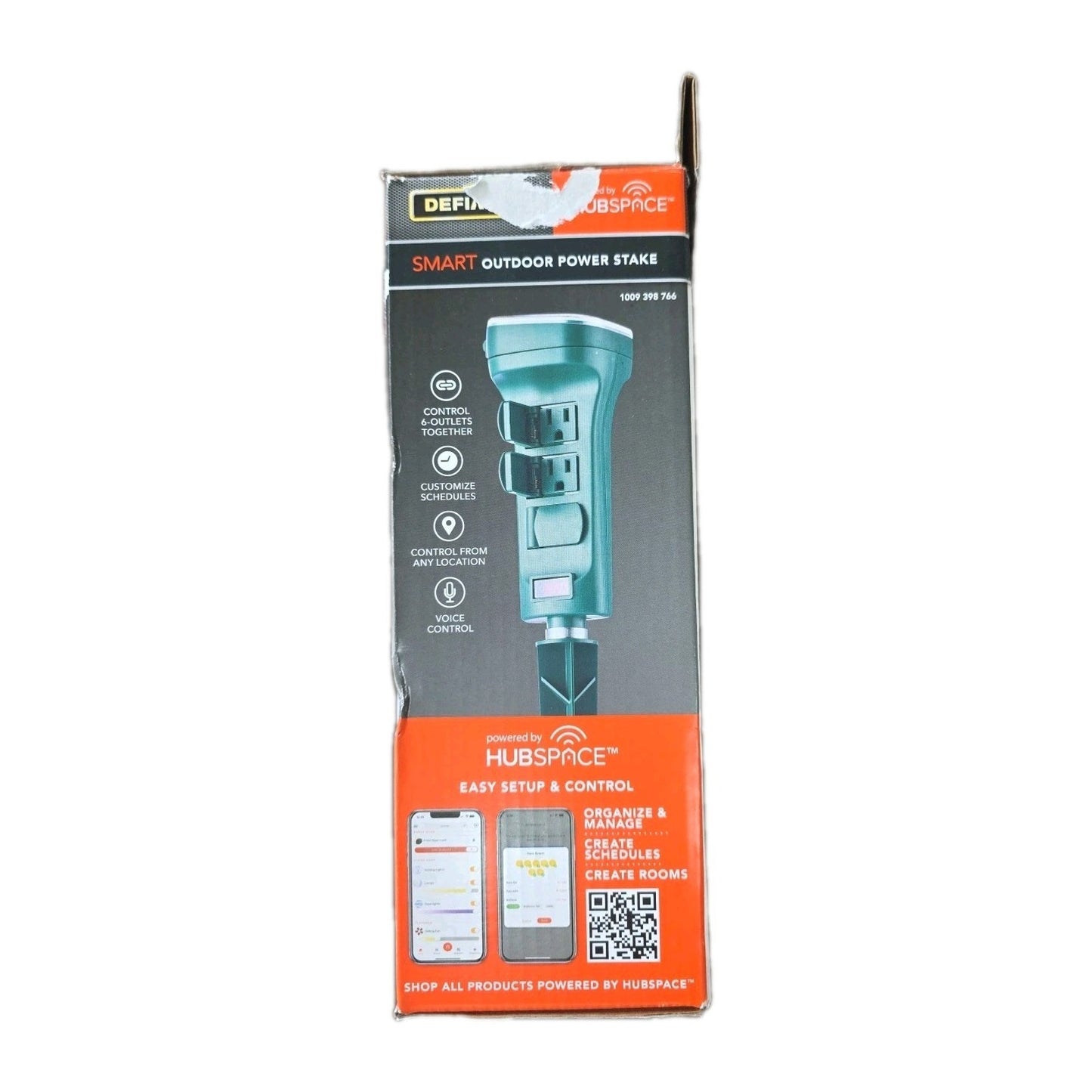 Defiant Smart Outdoor 6-Outlet Power Stake Timer WiFi Hubspace LH-7-1-4FT