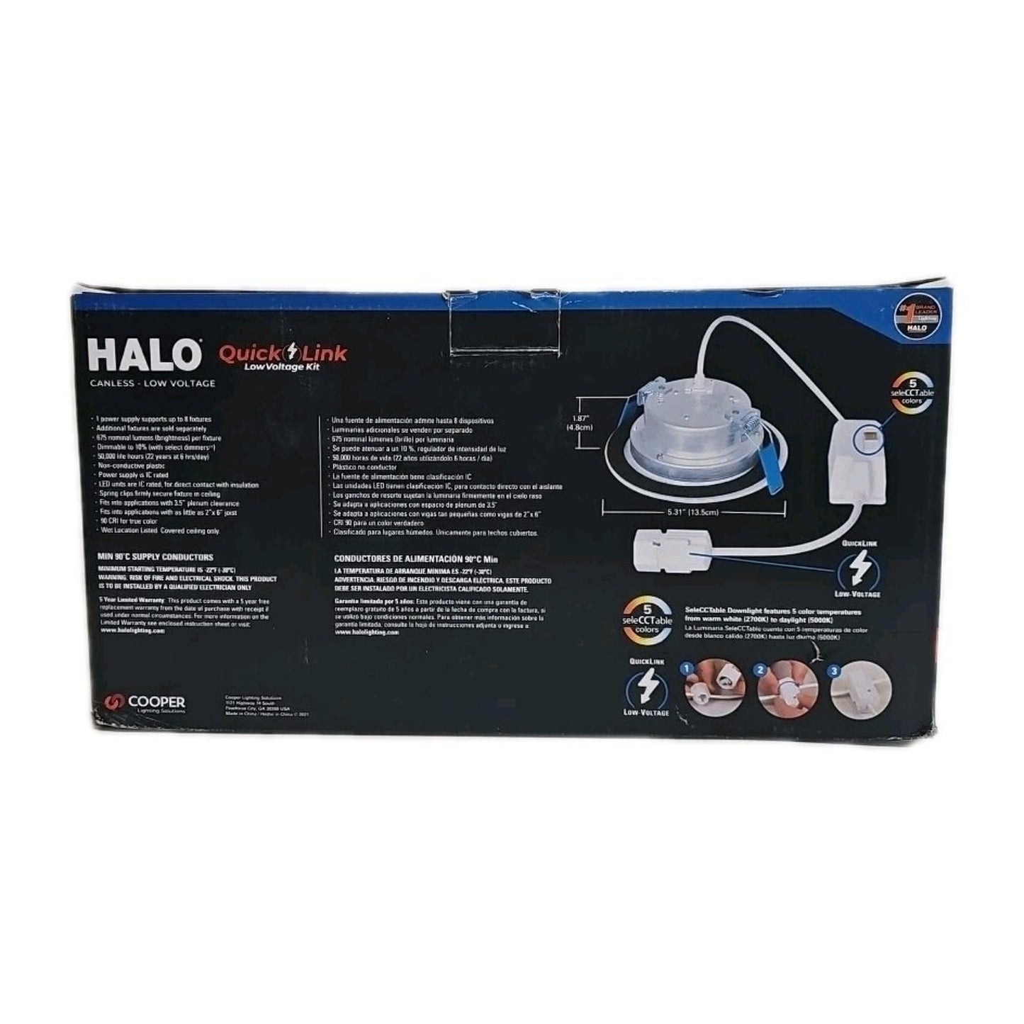 HALO 4 inch Quicklink Canless LED Downlight Selectable 2700-5000K, Dimable (4Pk)