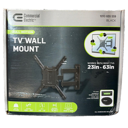 Commercial Electric-Full Motion TV Wall Mount Bracket for 23" - 63" TVs