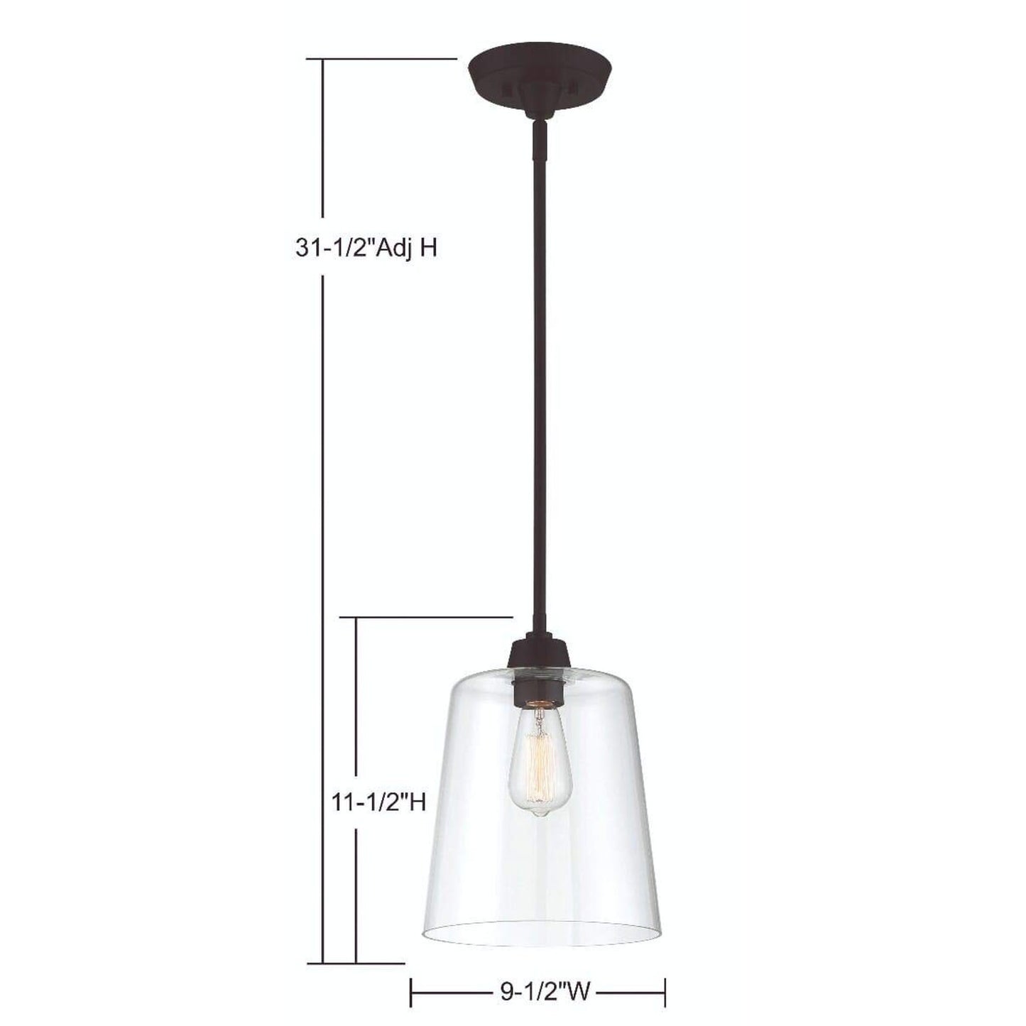 Savoy House Meridian 1-Light Pendant Matte Black Glass Farmhouse M70081MBK