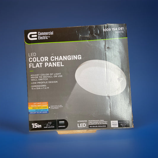 Commercial Electric 15 in. 22.5-Watt Dimmable White Integrated LED 1650 Lumens