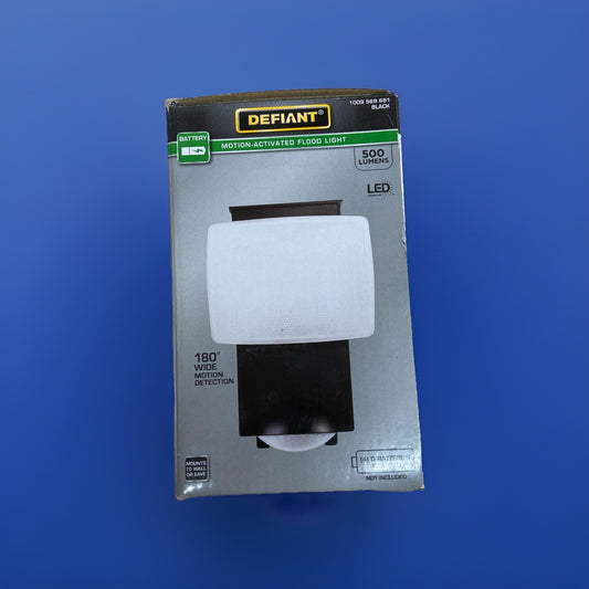 DEFIANT  Black Motion Activated Battery Powered Outdoor Flood Light