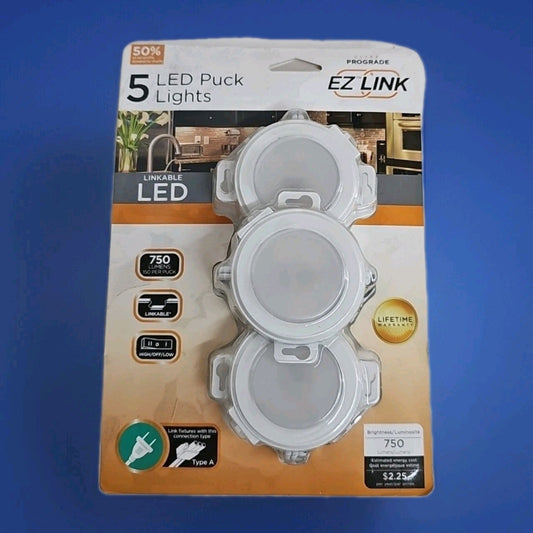 ULTRA PROGRADE EZ Link Linkable Plug-in LED White Puck Light (5-Pack)