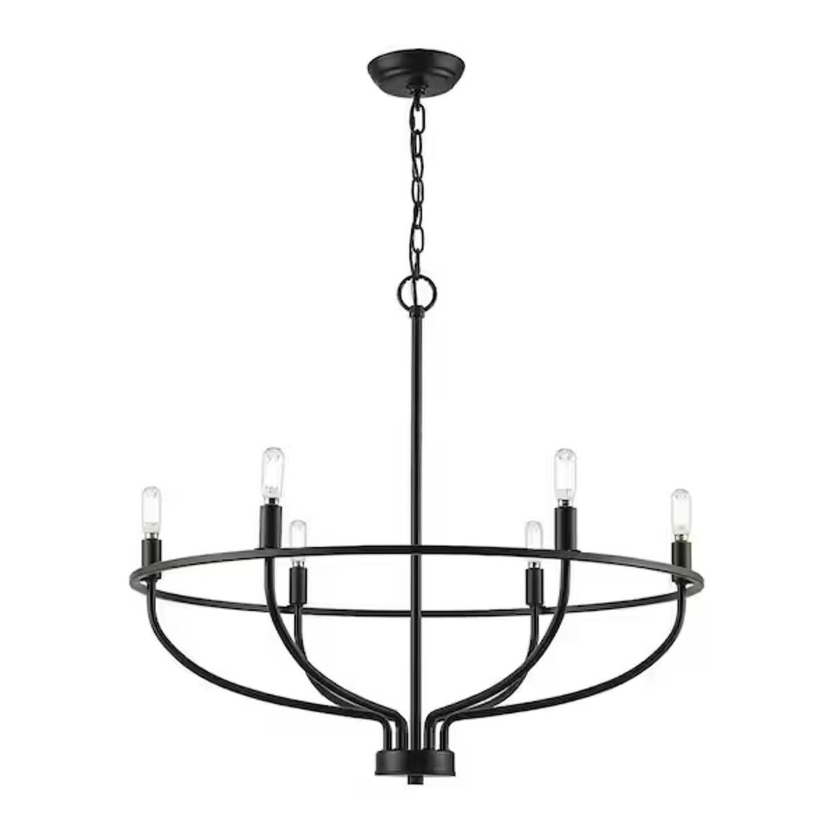 Monteaux Lighting - 6-Light Black Round Candle Chandelier Light Fixture NEW