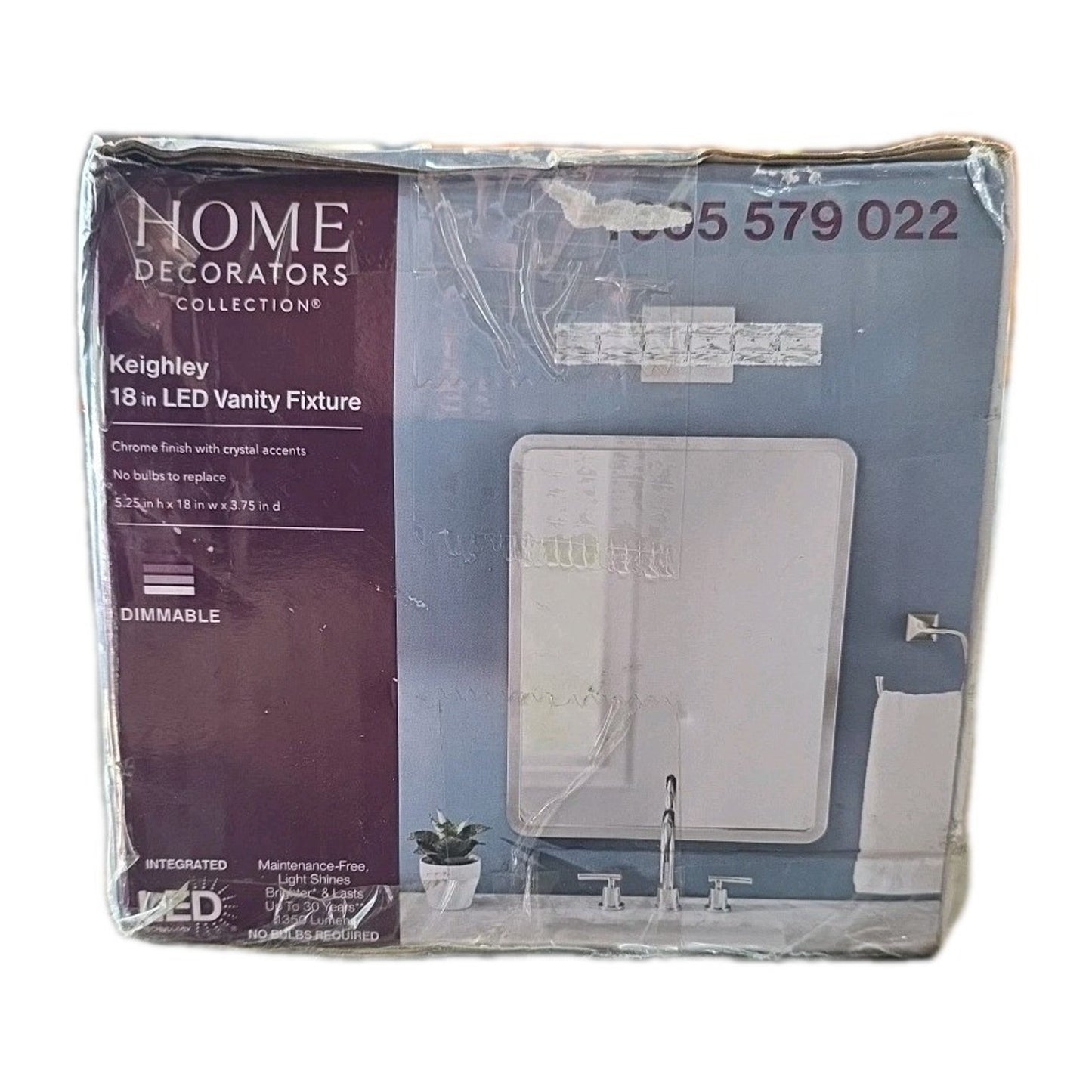 Home Decorators Keighley 18" LED Chrome Crystal Vanity Light 4151-NDM-18