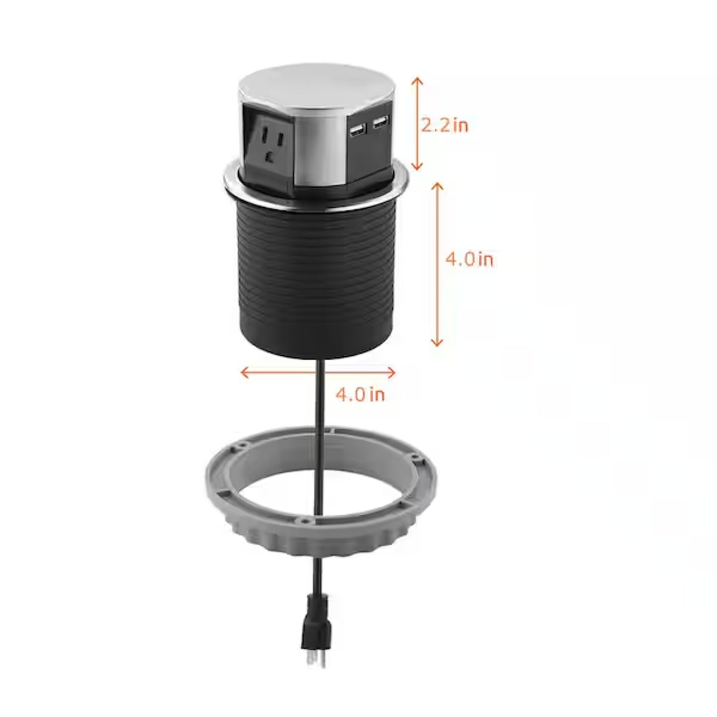 Link2Home Pop-Up Outlet 3 AC 2 USB Type-C 10W Wireless Charger EM-PU-150E