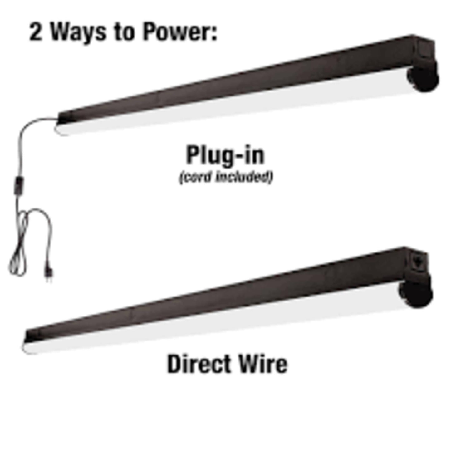 Commercial Electric 4FT LED Garage Strip Light 40W 4000K Plug-In/Hardwire