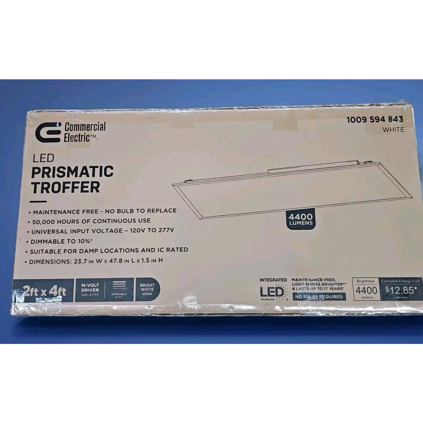 2 ft. x 4 ft. 4400 Lumens Integrated LED Panel Light, 4000K
