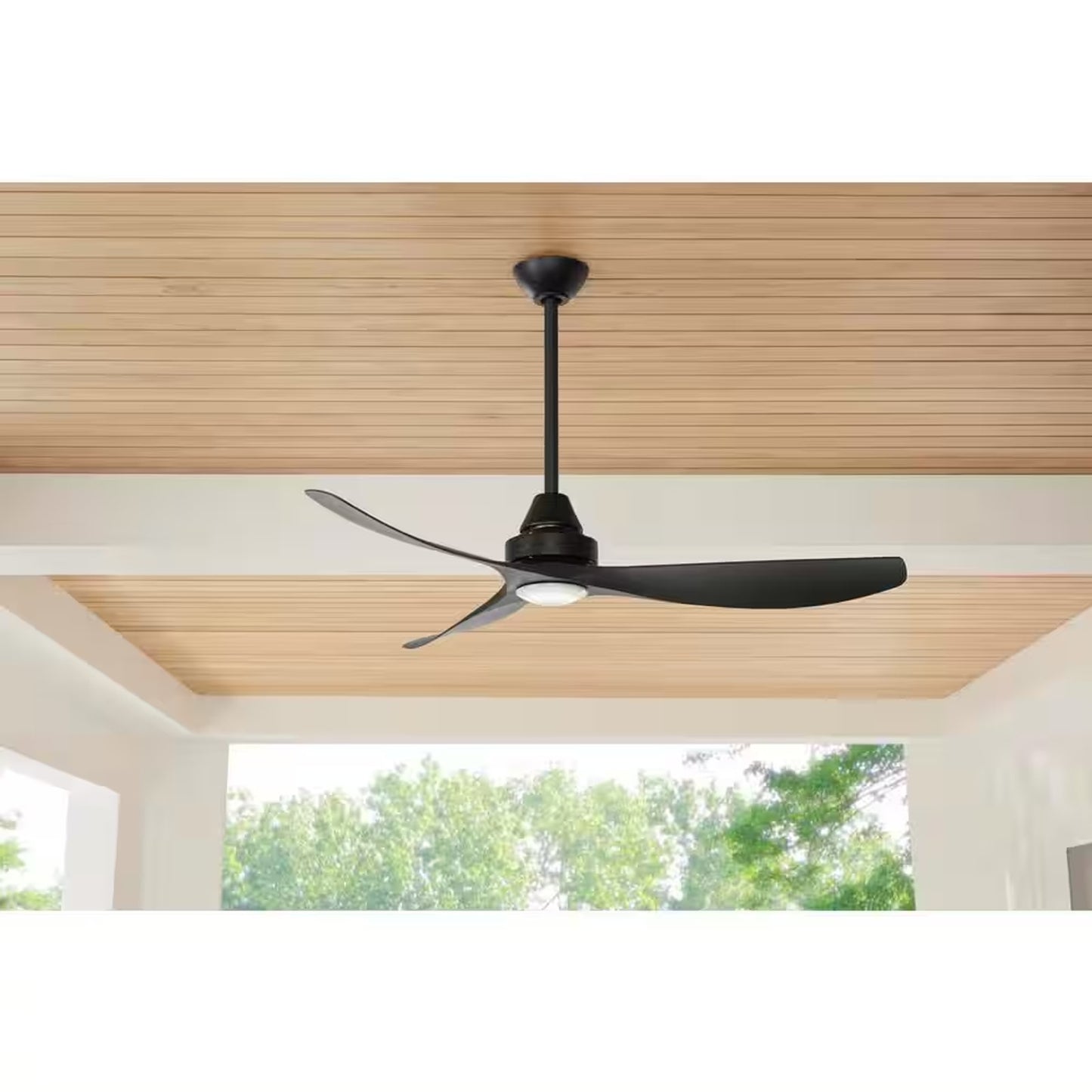 Home Decorators Levanto 52" Matte Black LED Ceiling Fan Indoor/Outdoor Remote