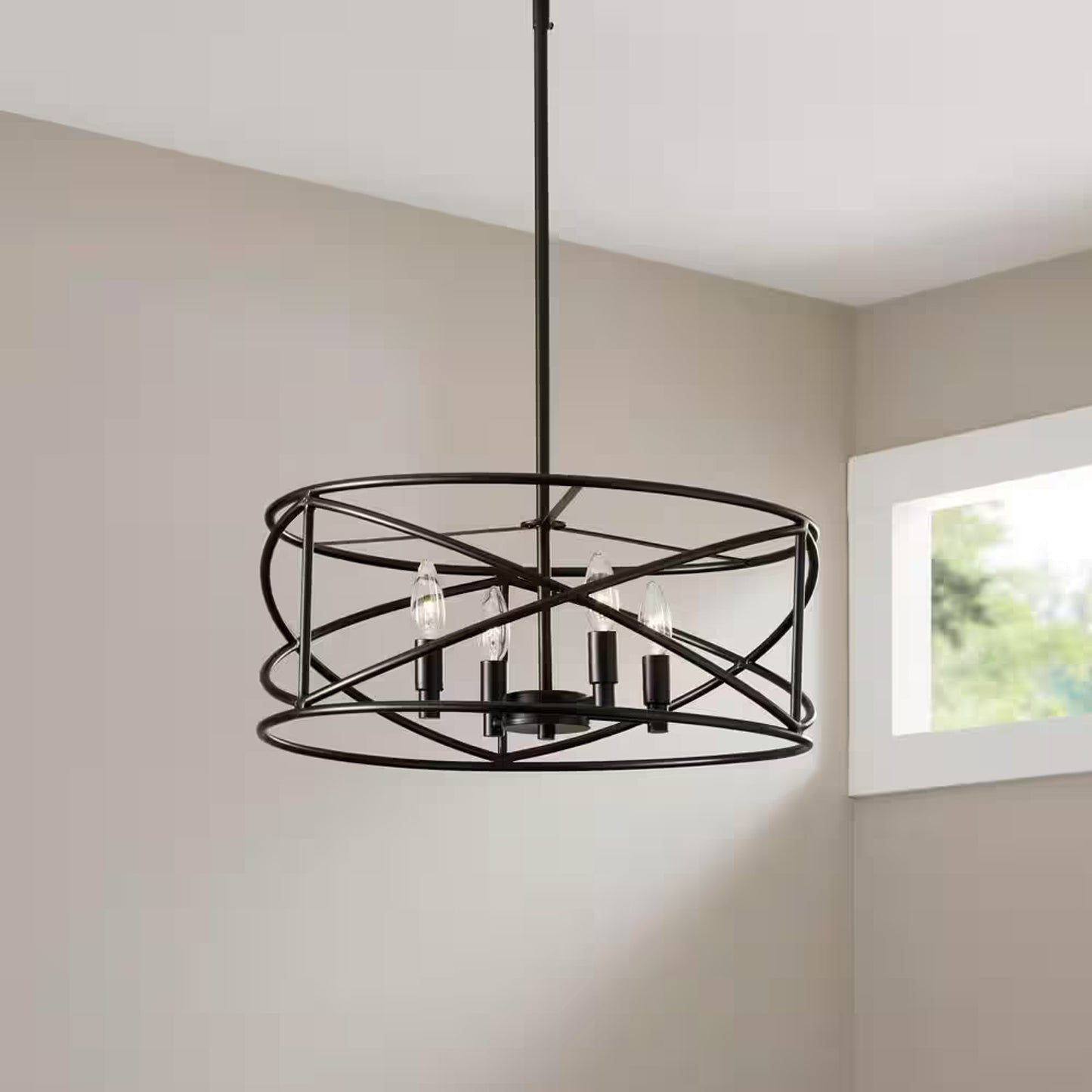 Hampton Bay Moreland 5-Light Oil-Rubbed Bronze Wagon Wheel Chandelier