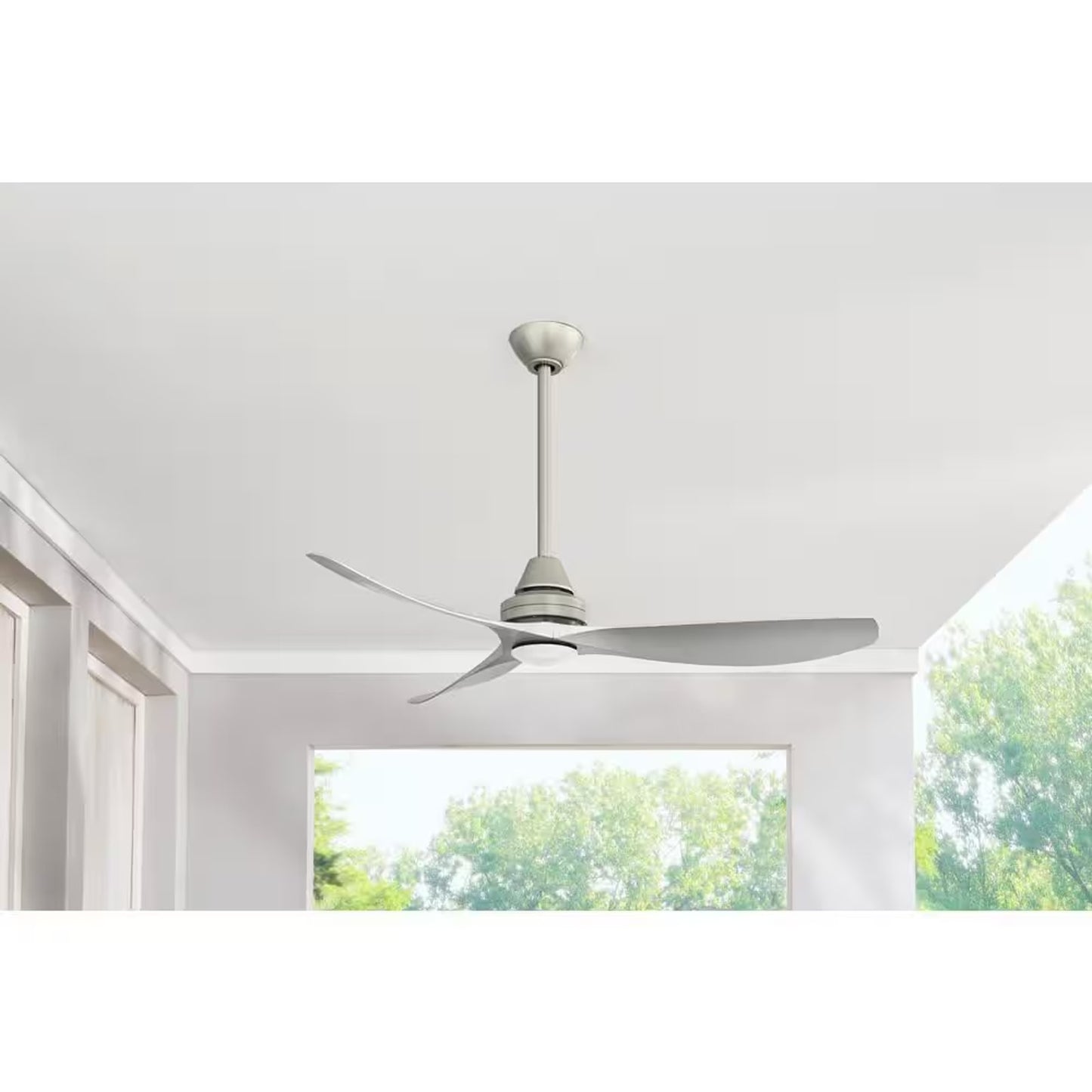 Home Decorators Levanto 52" LED Ceiling Fan Brushed Nickel Remote Outdoor READ