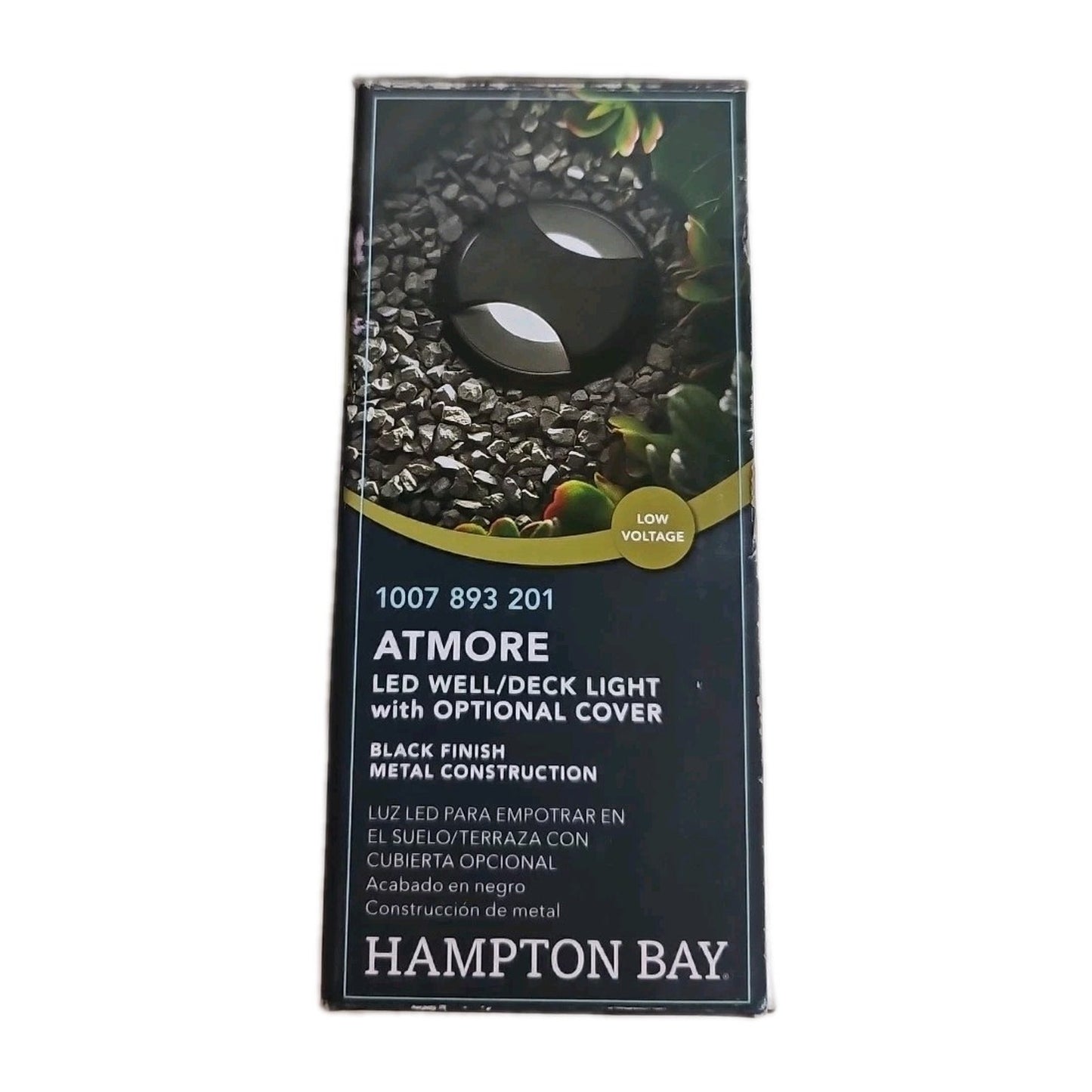 Hampton Bay 150 Lumens Low Voltage Round Outdoor InGround Well/Deck Light Black