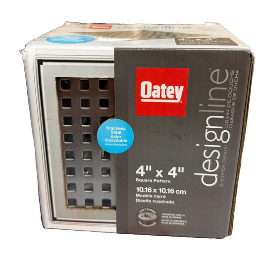 OATEY Designline 4 in. x 4 in. Stainless Steel Square Shower Drain. NEW