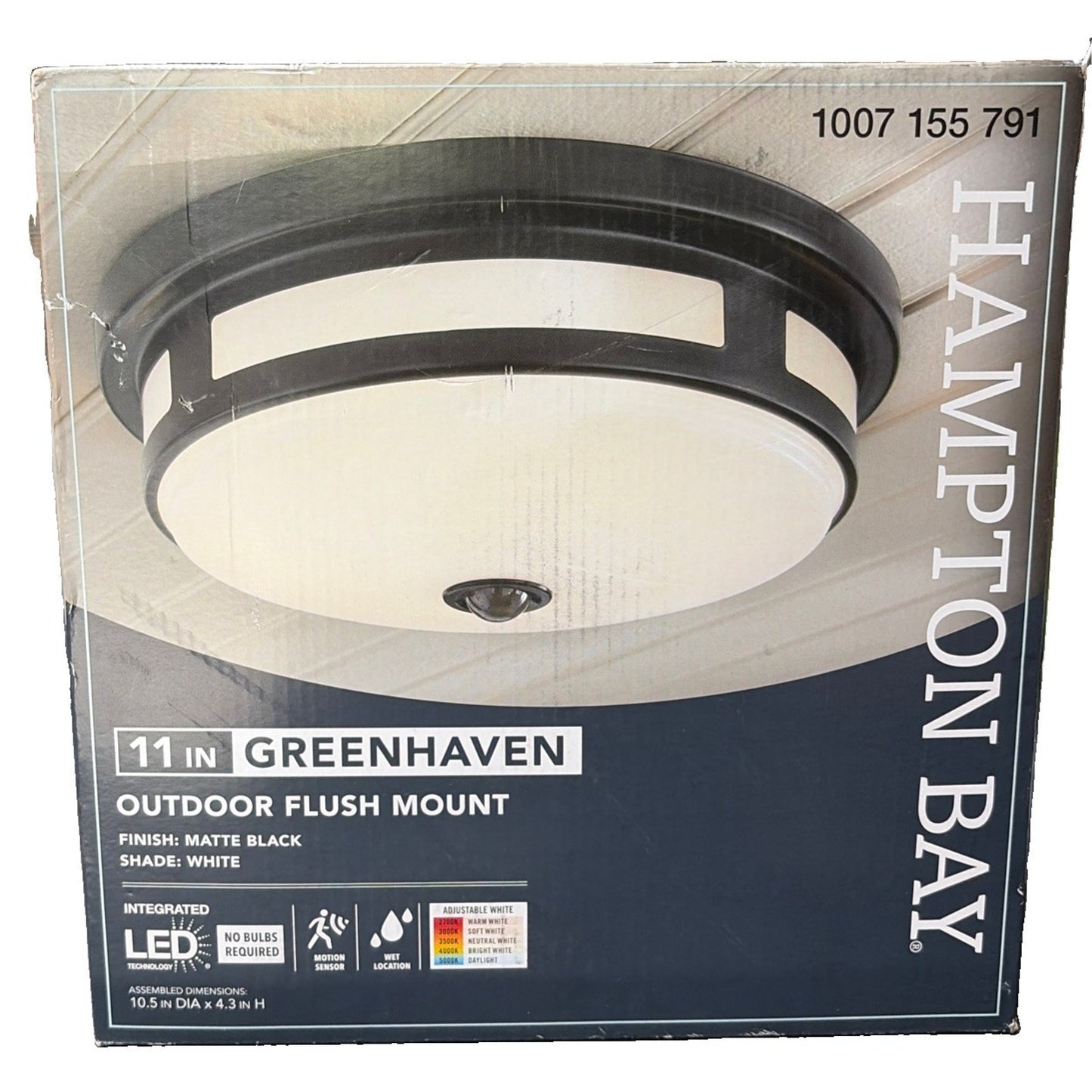 Hampton Bay Greenhaven Exterior 11in LED Color Change Flush Mount Motion