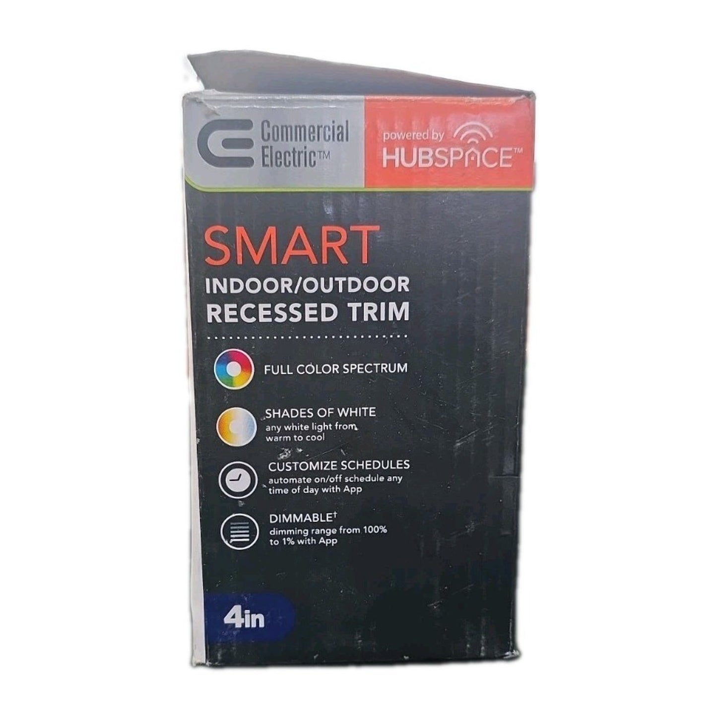 Commercial Electric 4" Smart LED Recessed Light Trim WiFi Hubspace Adjustable CC