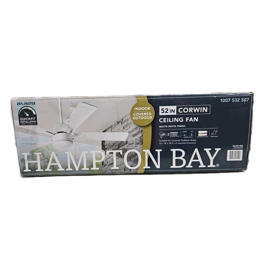 Hampton Bay Corwin 52 in. Matte White Ceiling Fan — Replacement Parts Only (Not a Complete Fan)