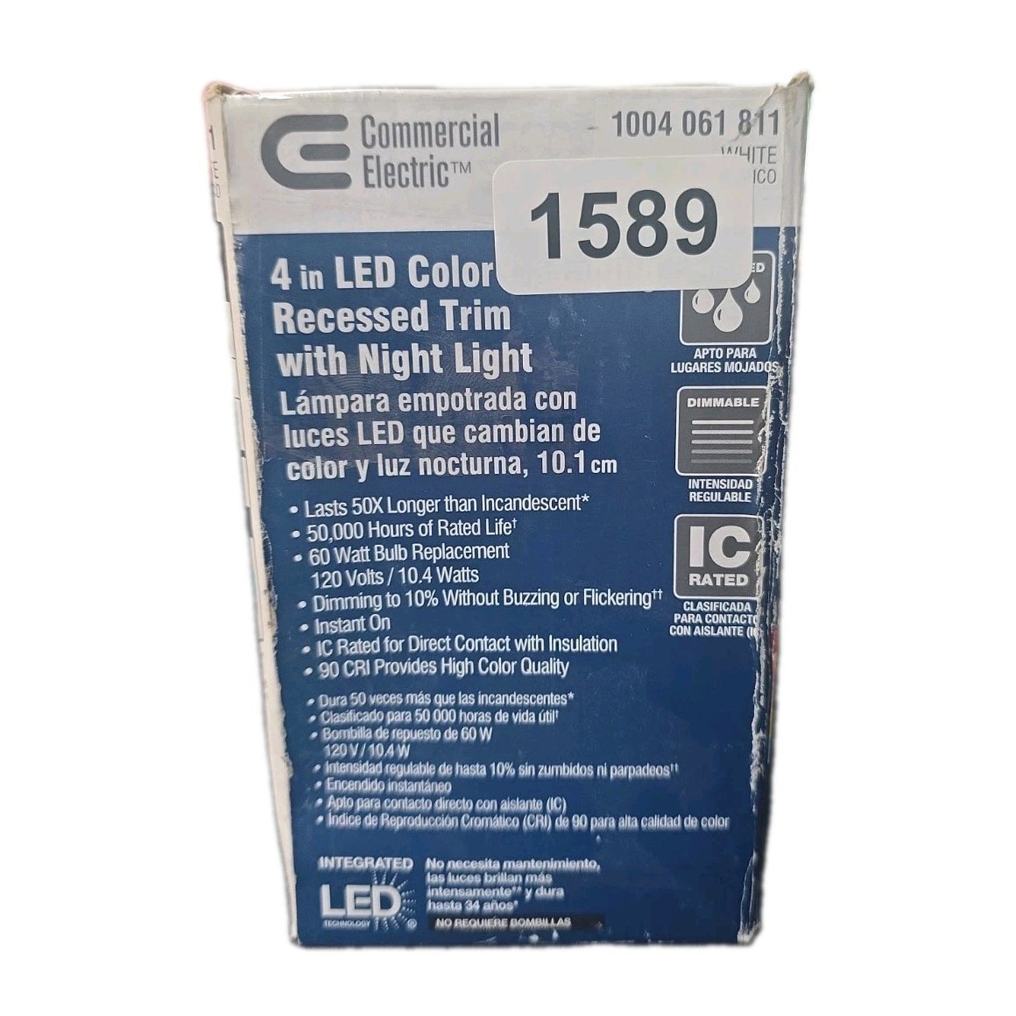 Commercial Electric 4" LED Recessed Trim Night Light 625LM Adjustable CCT Dim