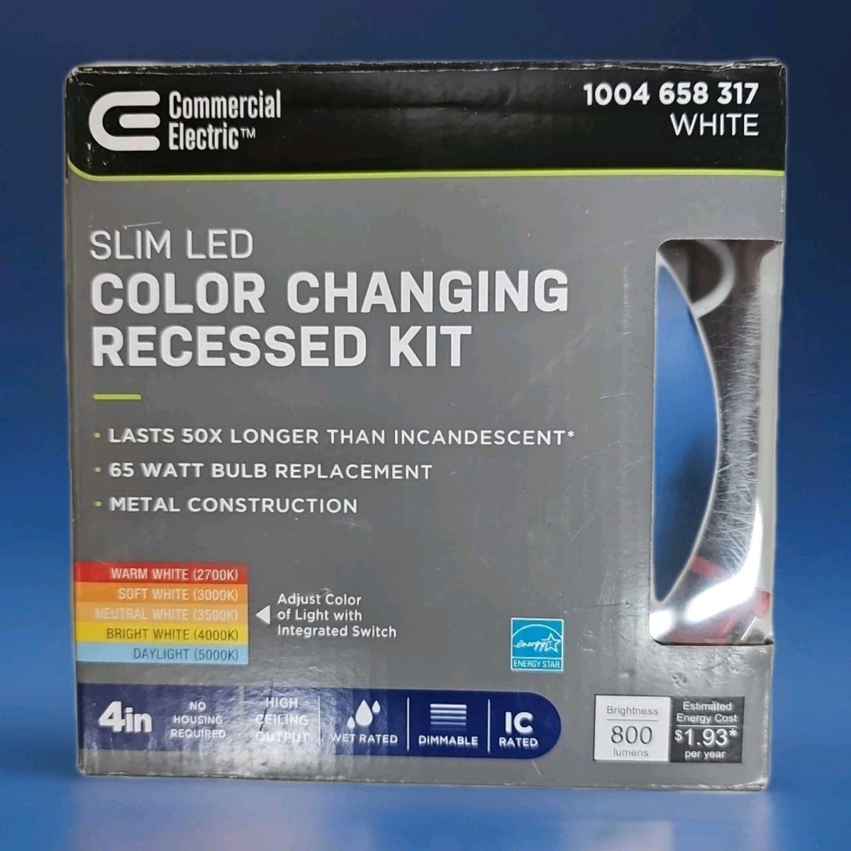 Commercial Electric 4" LED Slim Color Changing Recessed Kit 1004-658-317