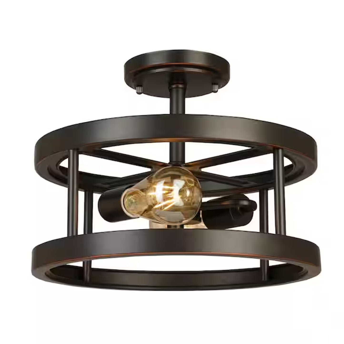 Hampton Bay Moreland 2-Light Oil-Rubbed Bronze Wagon Wheel Chandelier
