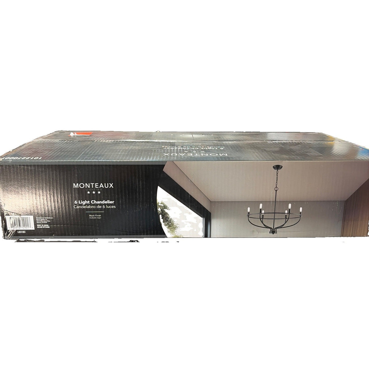 Monteaux Lighting - 6-Light Black Round Candle Chandelier Light Fixture NEW