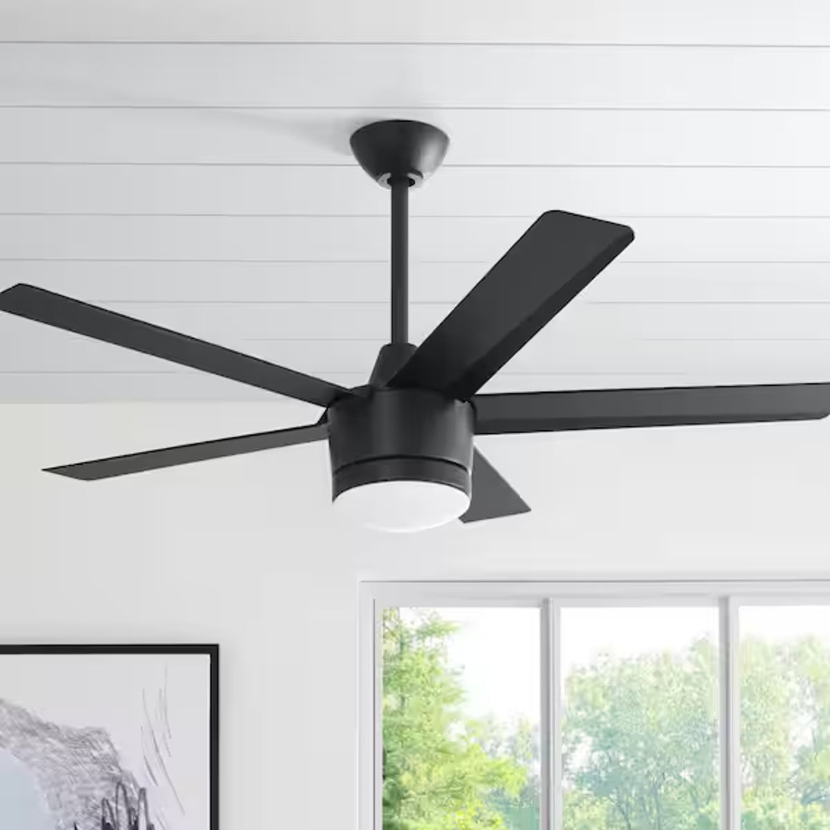 Home Decorators Merwry 52" Matte Black LED Ceiling Fan Remote SW1422MBK