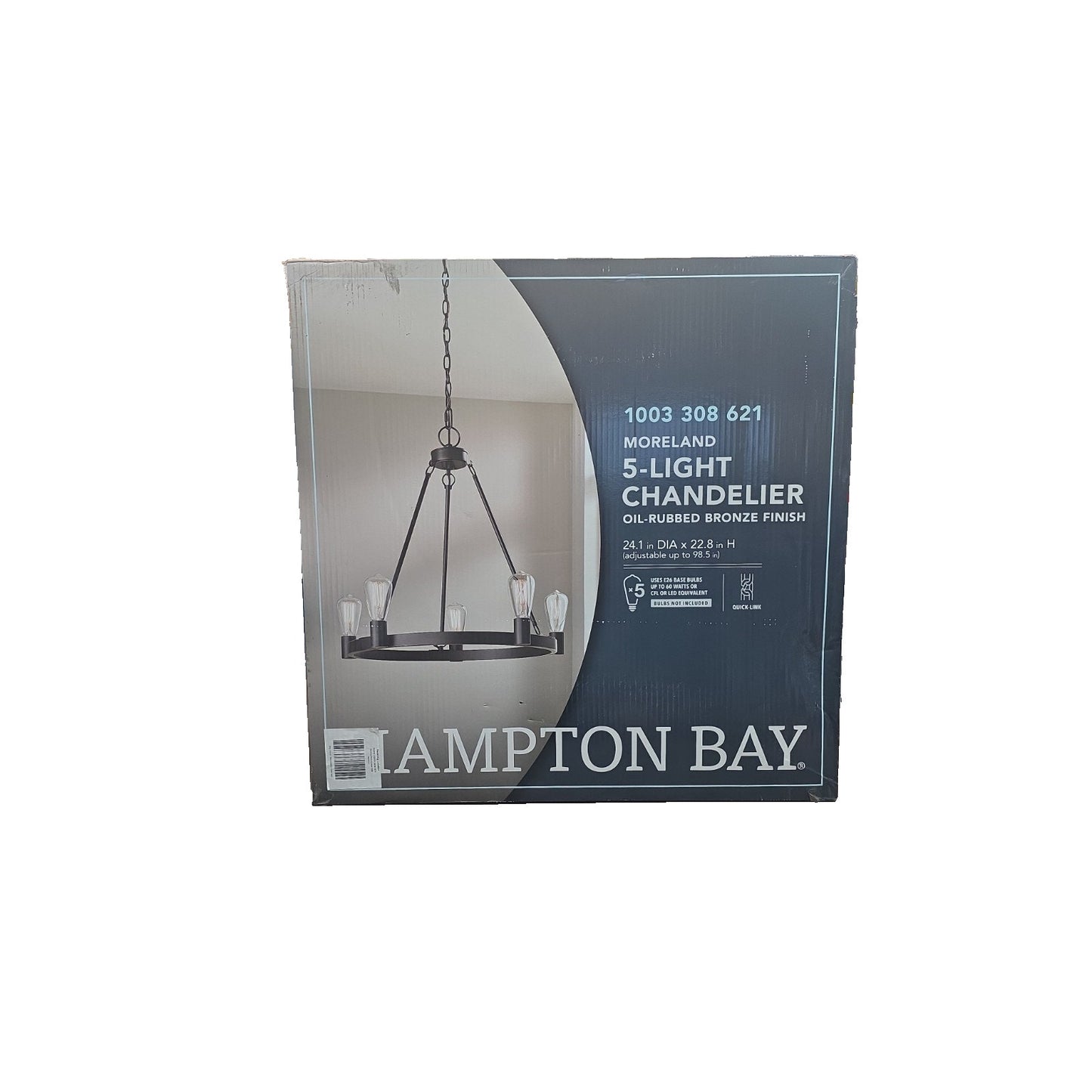 Hampton Bay Moreland 5-Light Oil-Rubbed Bronze Wagon Wheel Chandelier