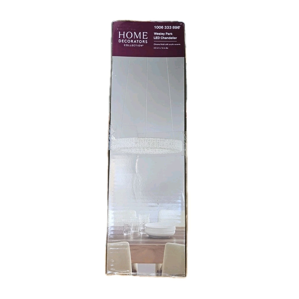 HDC Wesley Park 100W LED Chrome Pendant Light w/ Clear Acrylic Ring Shade