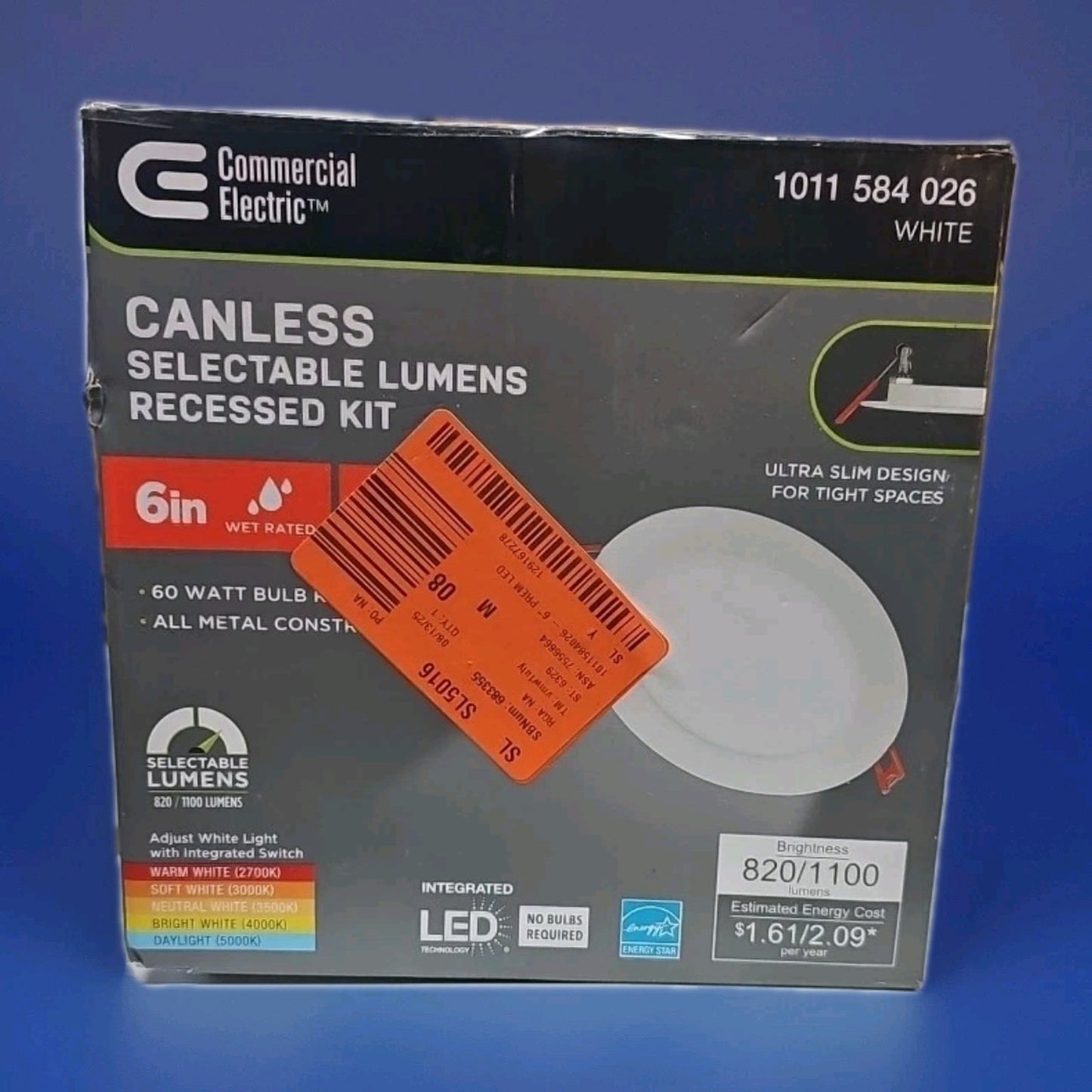 Commercial Electric Premium 6 in. LED Ultraslim Canless Recessed Light CCT